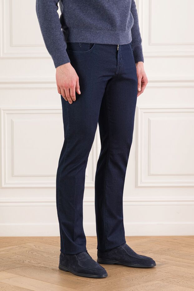 Stefano Ricci men's dark blue stretch cotton denim jeans 193142 - photo 3