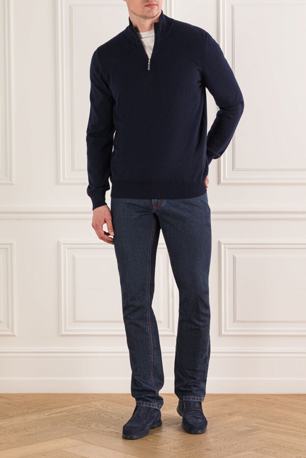 Stefano Ricci men's premium dark blue jeans in a classic style 193143 - photo 2
