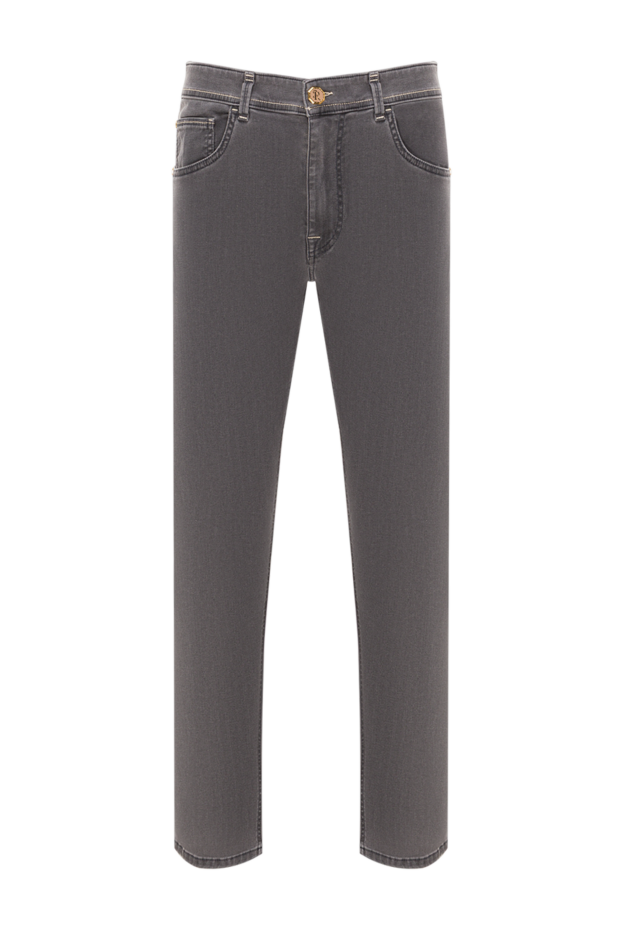 Stefano Ricci gray cotton jeans with contrasting decorative stitching on the pockets 193146 - photo 1