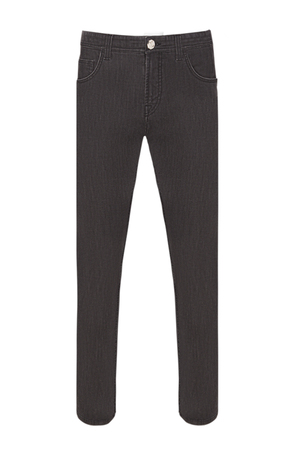 Stefano Ricci men's grey skinny jeans with embroidered signature and metal patch 193147 - photo 1