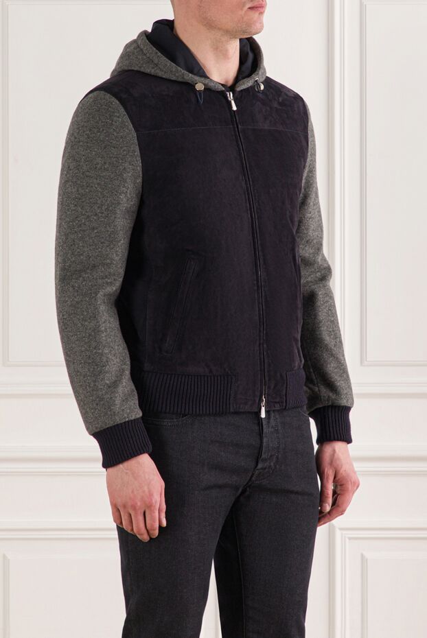 Enrico Mandelli men's bomber jacket with contrast sleeves and hood 193186 - photo 3