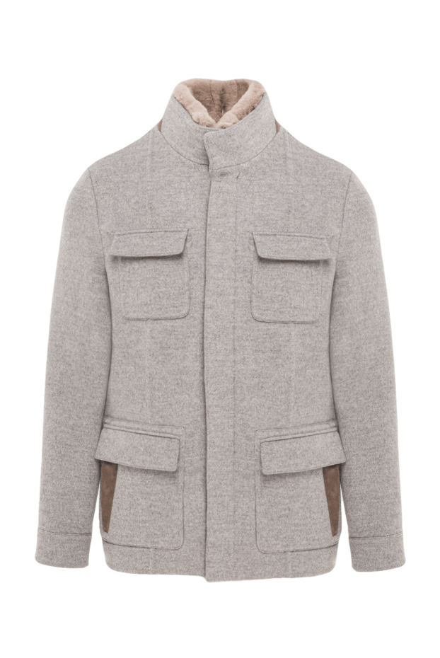 Enrico Mandelli men's grey wool and cashmere safari jacket 193189 - photo 1