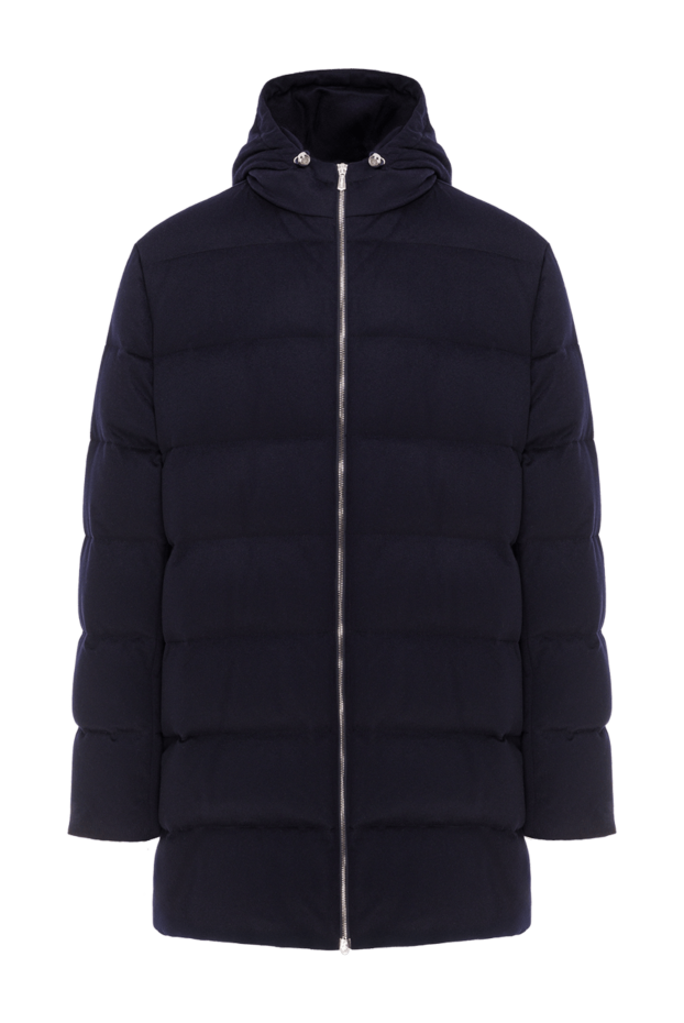 Enrico Mandelli men's dark blue cashmere down jacket with a hood 193191 - photo 1