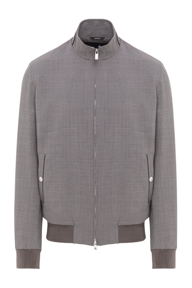 Tombolini gray men's bomber jacket with a simple design and a stand-up collar 193199 - photo 1