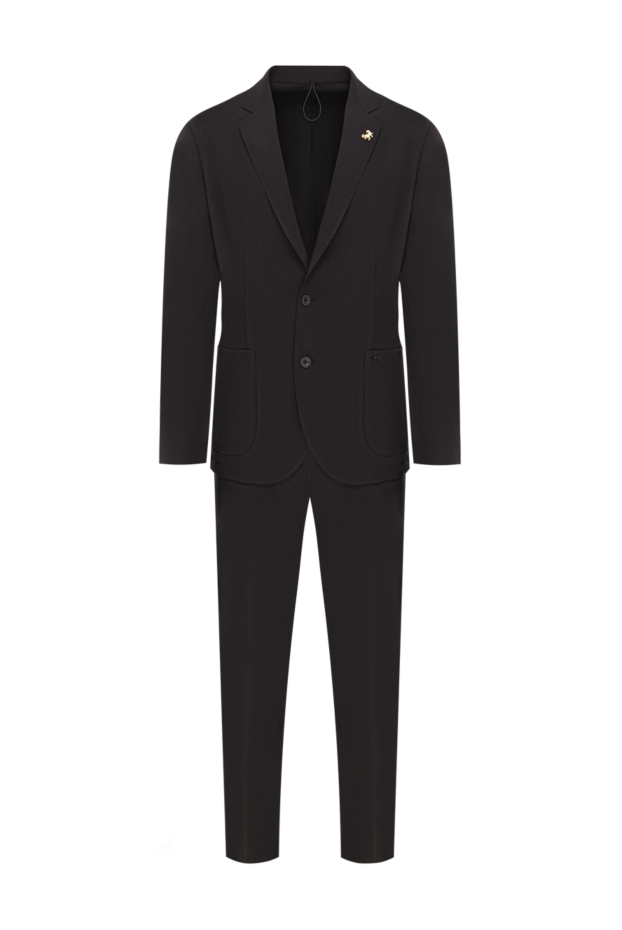 Tombolini classic men's single-breasted suit made of lightweight materials in black 193201 - photo 1