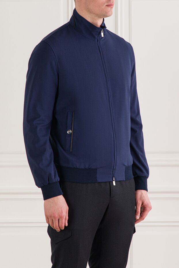 Tombolini blue men's bomber jacket with a stand-up collar 193202 - photo 3