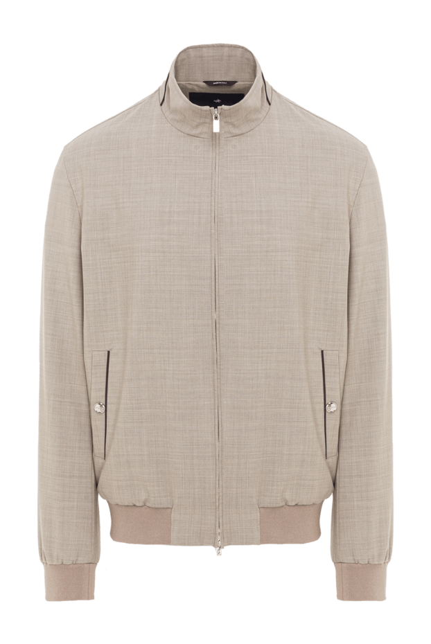 Tombolini light gray men's bomber jacket with a simple design and a stand-up collar 193203 - photo 1