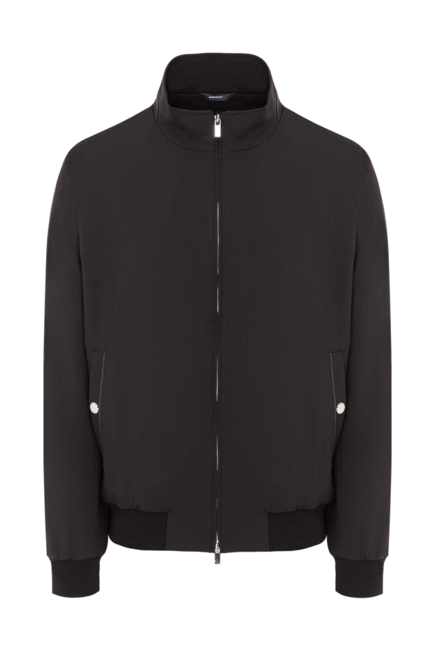 Tombolini a laconic bomber jacket with a stand-up collar made of black wool 193204 - photo 1
