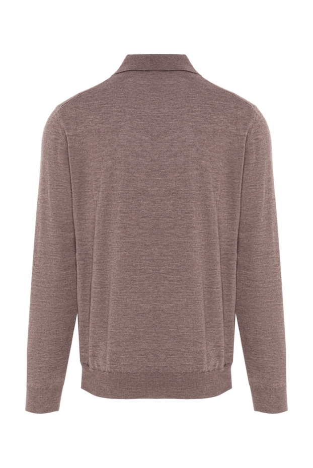 Zilli men's brown long sleeve polo shirt with zip closure 193215 - photo 2