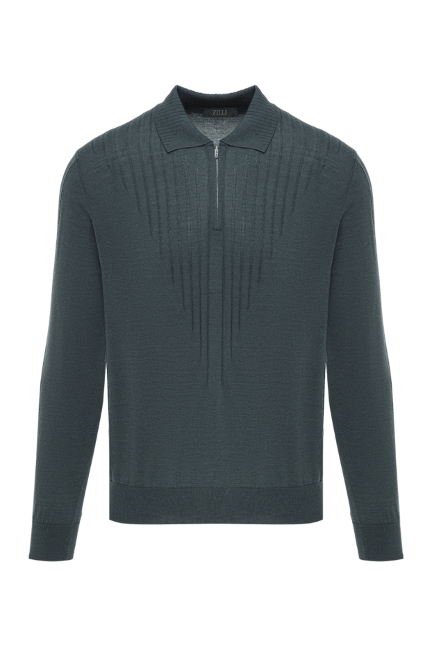 Zilli men's long sleeve polo shirt dark green 193217 - photo 1
