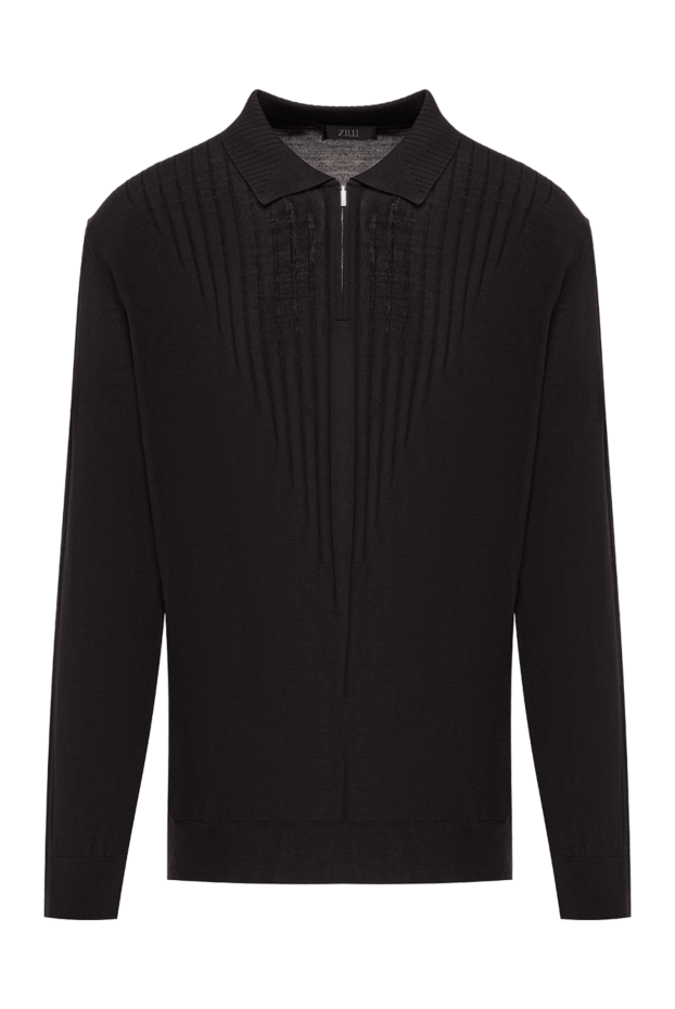 Zilli men's long sleeve polo shirt black 193218 - photo 1