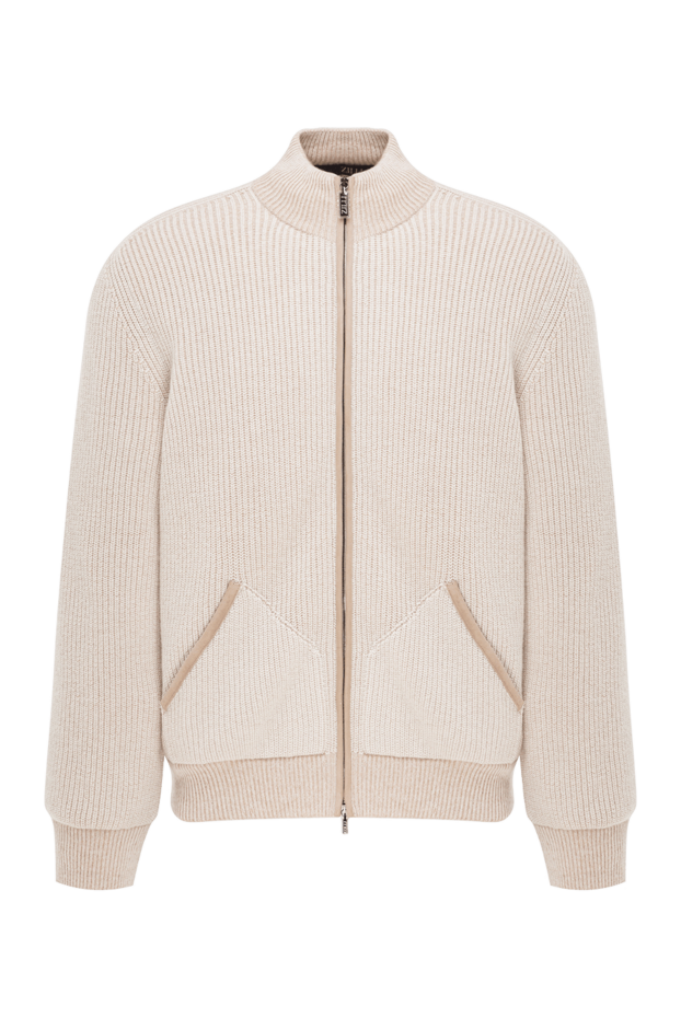 Zilli beige men's wool and cashmere bomber jacket 193221 - photo 1