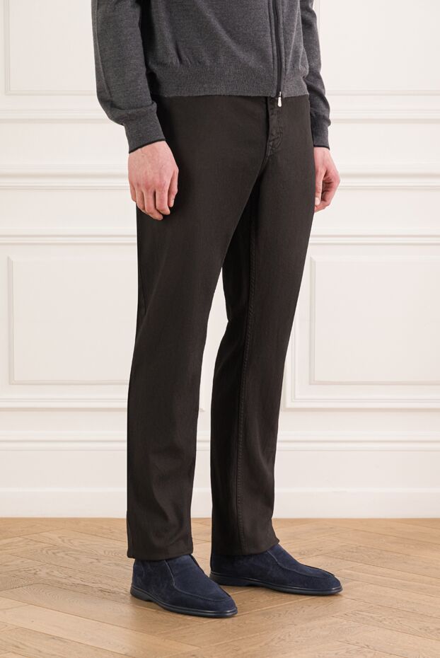 Brioni черные джинсы классической модели прямого кроя с пятью карманами 193284 - фото 3