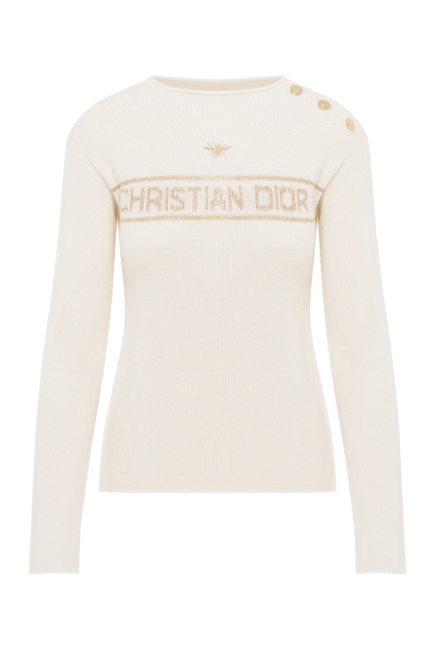 Dior cream cashmere sweater with bee embroidery 193306 - photo 1