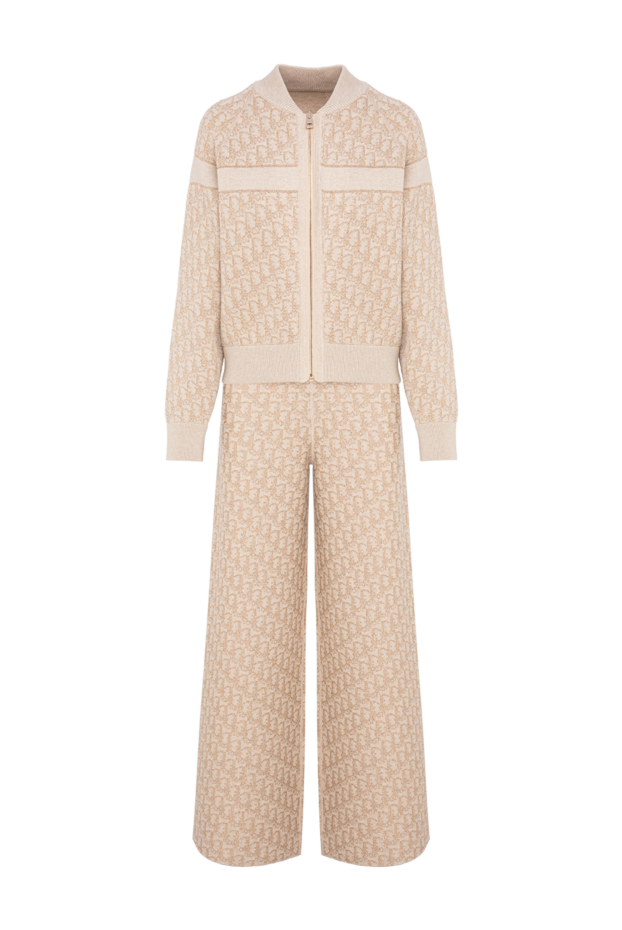 Dior women's beige knitted suit with trousers and a signature pattern 193308 - photo 1