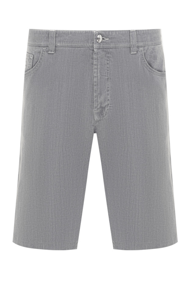 Stefano Ricci men's light gray denim shorts with monogram embroidery 193311 - photo 1