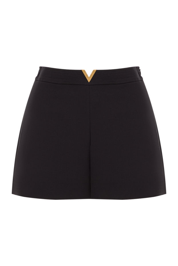 Valentino black shorts with a metallic vlogo detail at the waist 193331 - photo 1