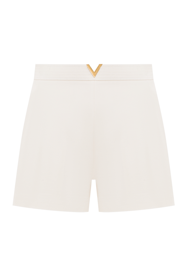 Valentino beige shorts with a metallic vlogo detail at the waist 193332 - photo 1