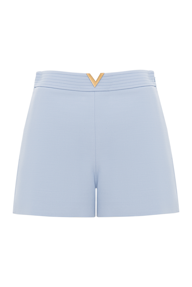Valentino light blue shorts with a metallic vlogo detail at the waist 193333 - photo 1