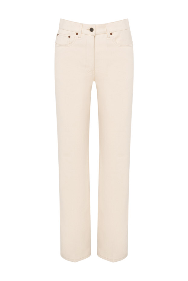 Valentino women's ivory jeans with metal logo 193335 - photo 1