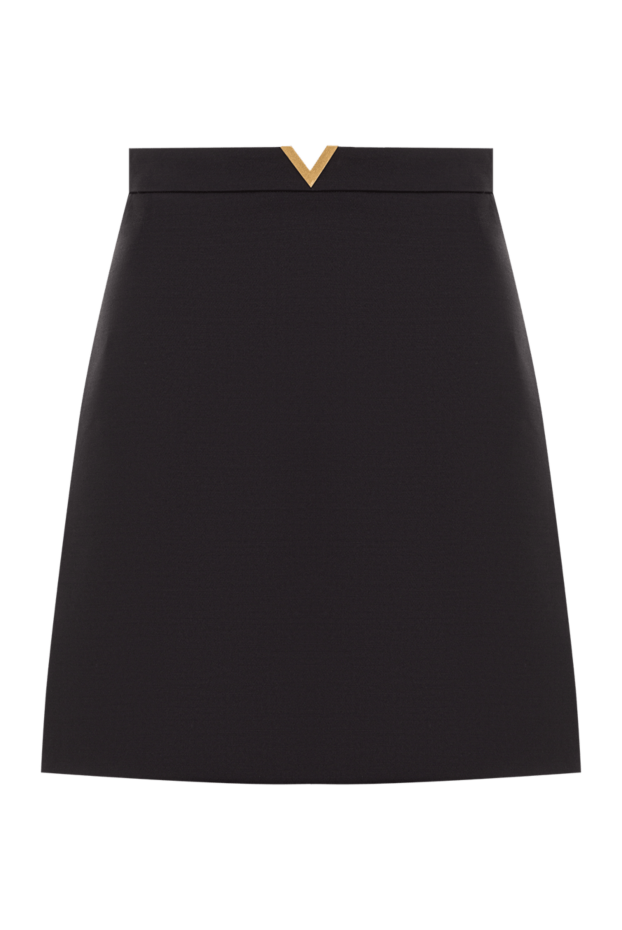 Valentino women's black crepe mini skirt with gold v-neck 193338 - photo 1