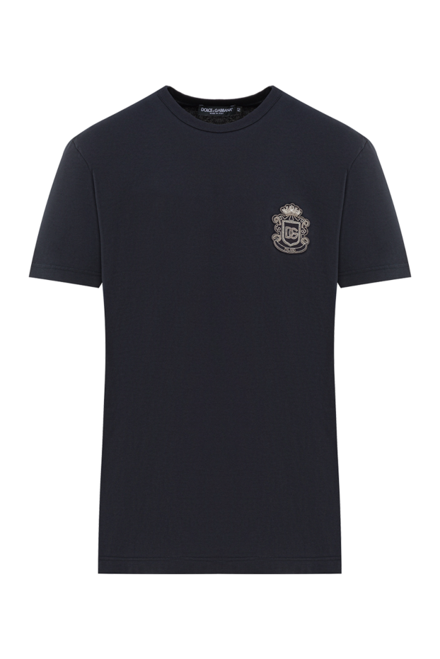 Dolce & Gabbana black cotton t-shirt with a straight cut and a round neck 193375 - photo 1