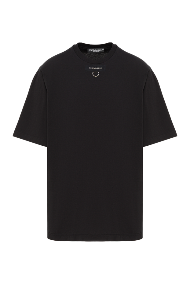 Dolce & Gabbana solid black loose fit t-shirt with a metal d-ring 193376 - photo 1