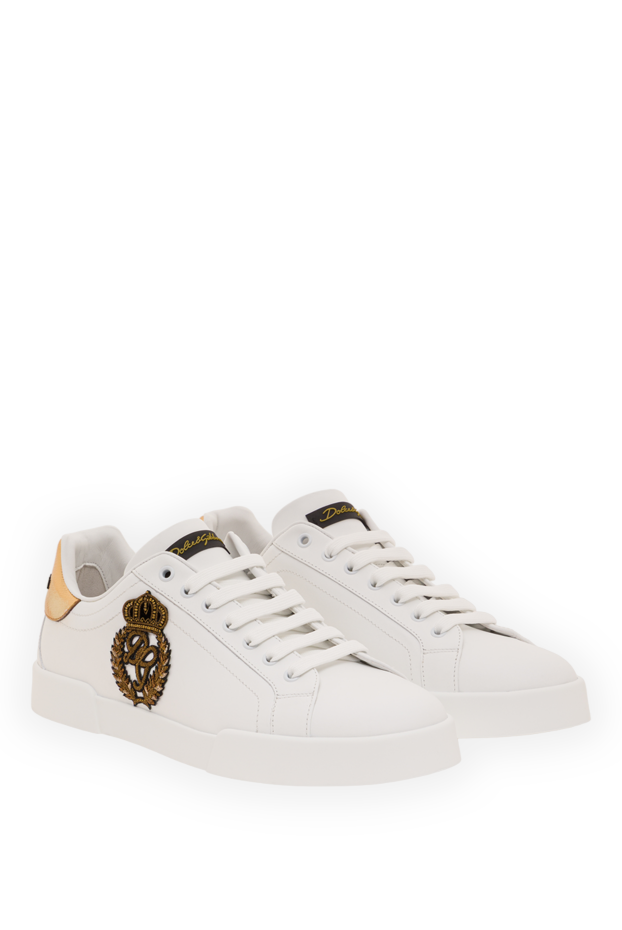 Dolce & Gabbana men's portofino white calfskin nappa leather sneakers 193386 - photo 3