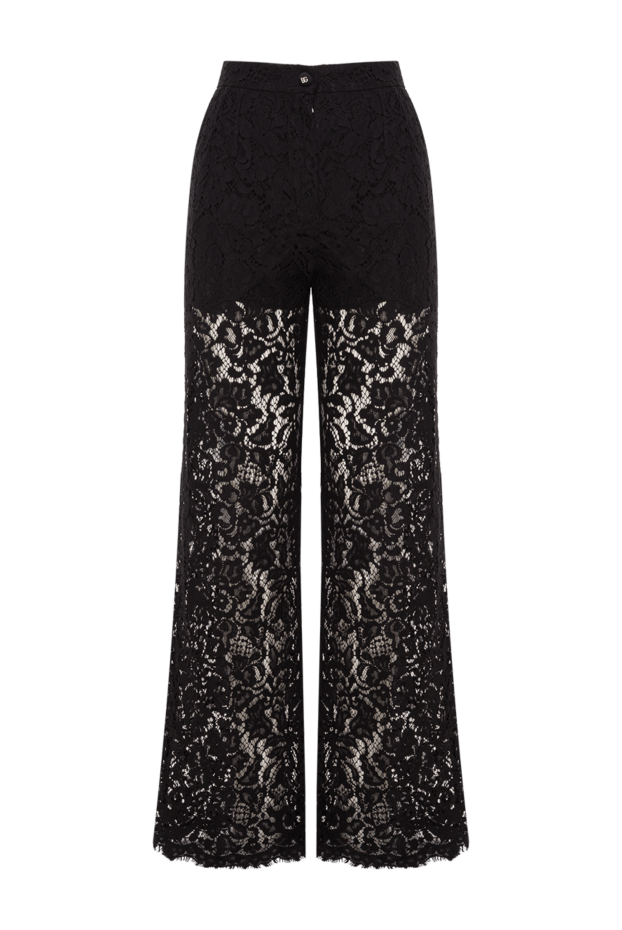 Dolce & Gabbana black cord lace trousers with floral pattern 193411 - photo 1