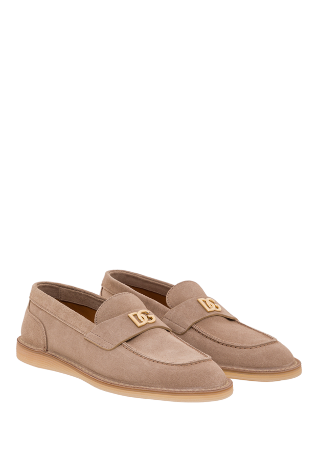 Dolce & Gabbana women's loafers in beige calfskin suede 193423 - photo 2