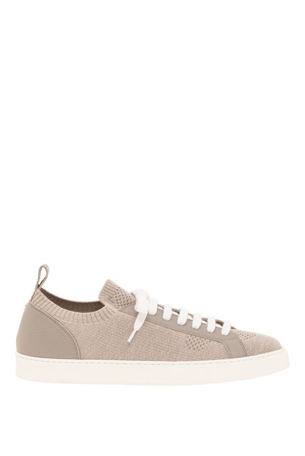 Doucal`s men's gray casual sneakers made of textile and leather 193462 - photo 1