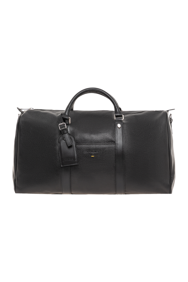 Men's travel bag in elegant black grained leather - photo 1
