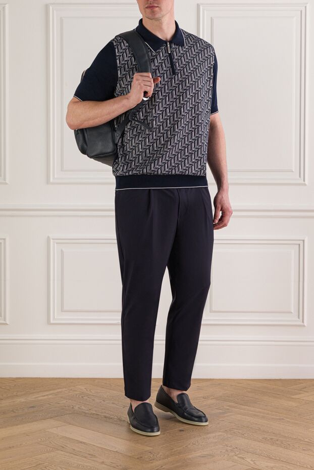 Jacob Cohen men's straight-leg trousers in a sporty style, blue 193484 - photo 2