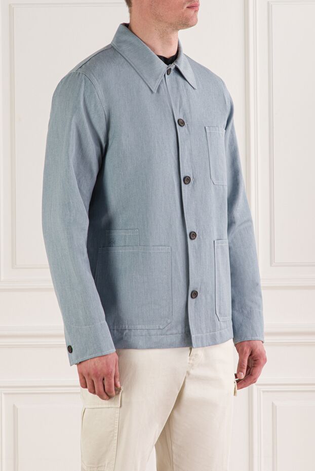 Jacob Cohen men's lightweight blue overshot shirt jacket 193487 - photo 3