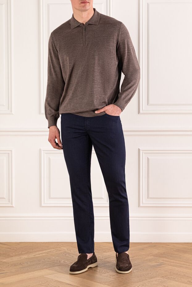 Scissor Scriptor dark blue tapered jeans with crocodile patch 193490 - photo 2