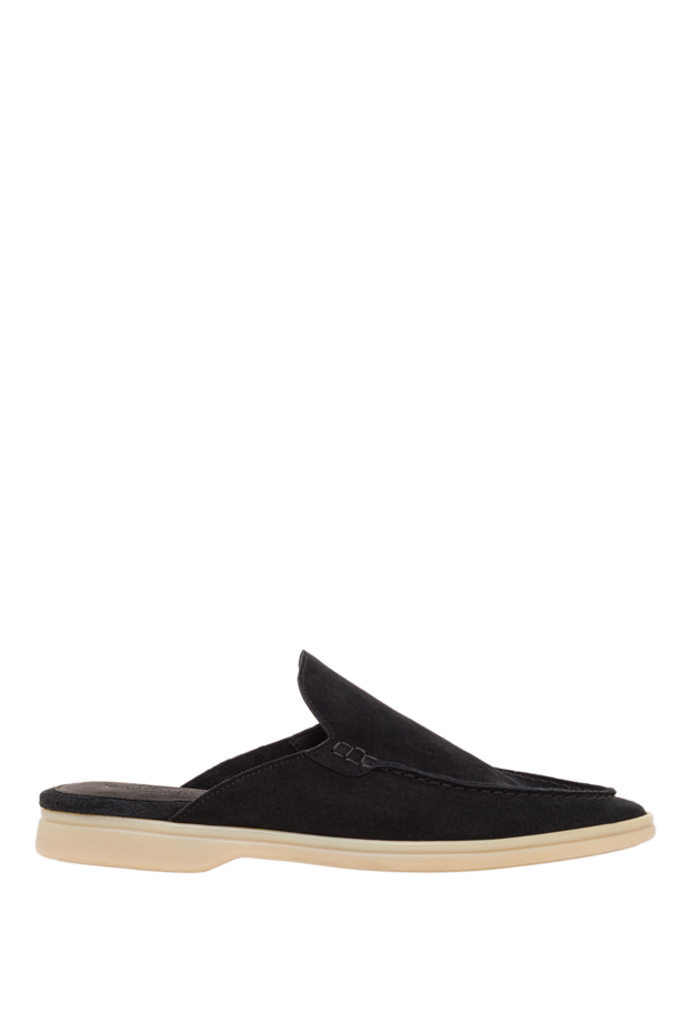 Cesare di Napoli black suede mules with light soles 193496 - photo 1