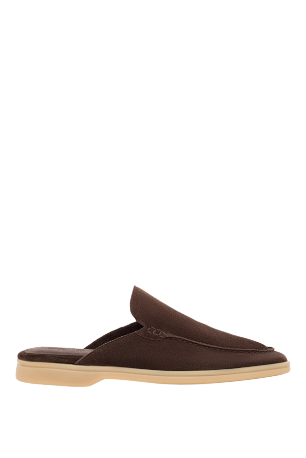 Cesare di Napoli brown suede mules with light soles 193501 - photo 1