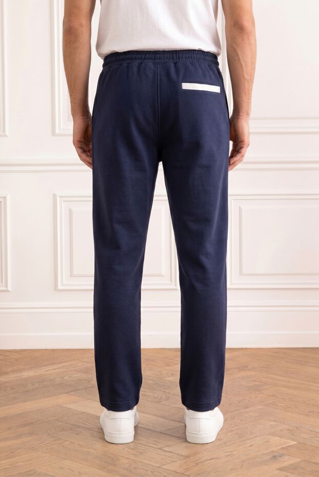 Eleventy men's blue cotton track pants with contrast piping 193529 - photo 1