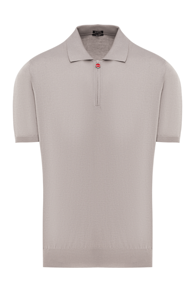 Kiton men's light gray knitted polo shirt with a zipper 193536 - photo 1