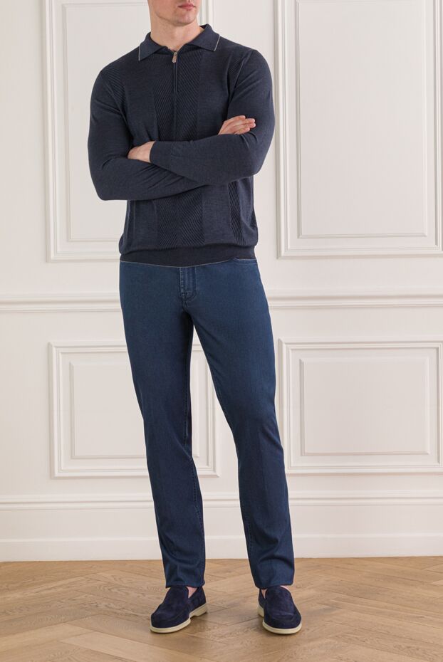 Stefano Ricci classic five-pocket jeans in dark blue with a slightly tapered fit 193578 - photo 2