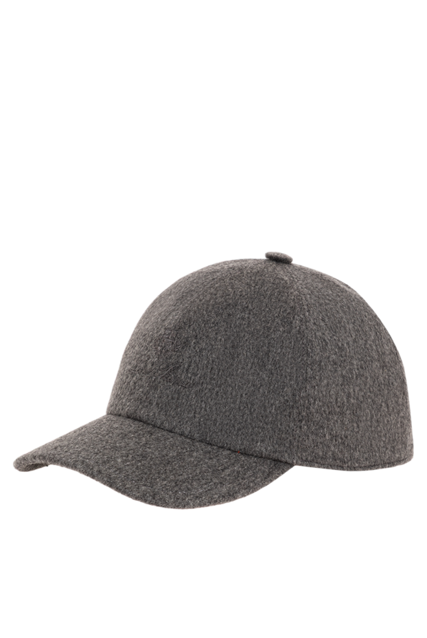 Loro Piana gray baseball cap with a curved brim made of cashmere 193608 - photo 3