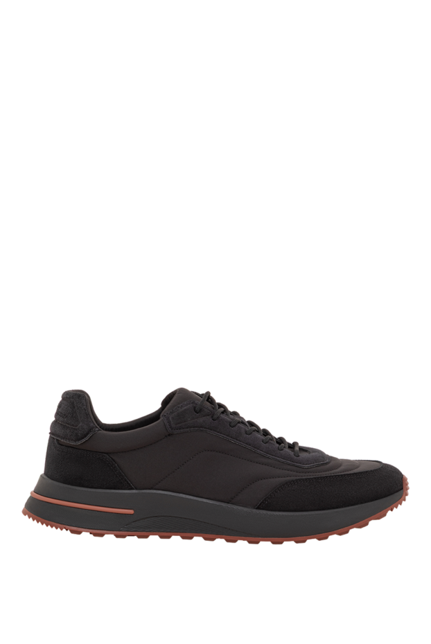 Loro Piana men's week end walk black microfiber and suede sneakers 193612 - photo 1
