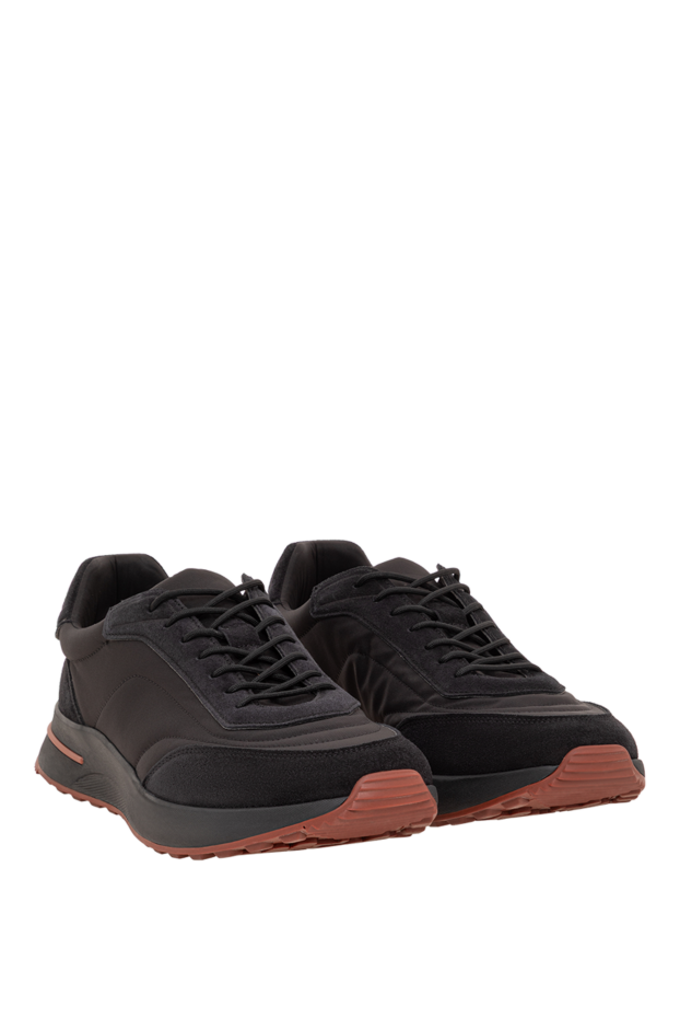Loro Piana men's week end walk black microfiber and suede sneakers 193612 - photo 3