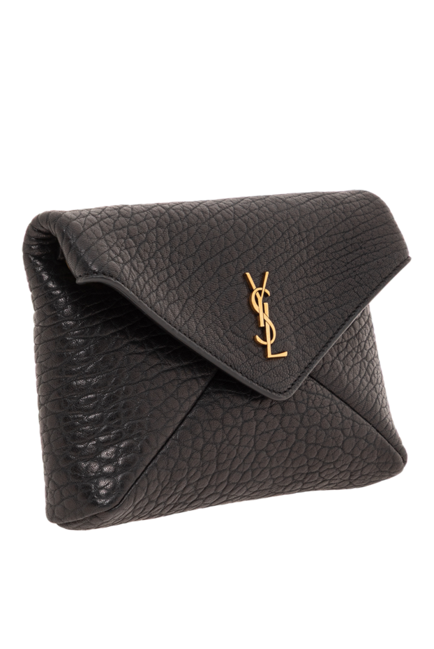 Saint Laurent black calfskin handbag with a cassandre logo on a chain 193619 - photo 3