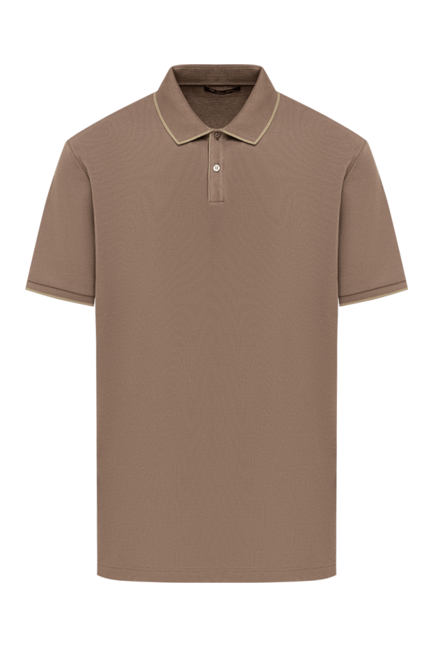 Loro Piana екі түсті жиегі бар, созылатын мақта пикелі brentwood жасыл түсті поло жейдесі 193628 - фото 1