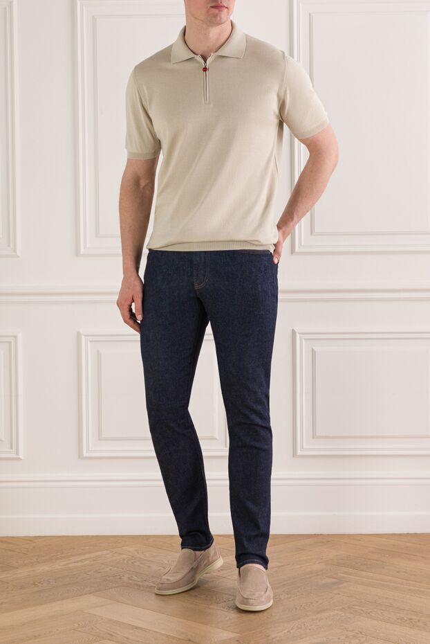 Loro Piana doccio жұмсақ, көк түсті жапон джинсынан тігілген конус тәрізді джинсы 193640 - фото 2