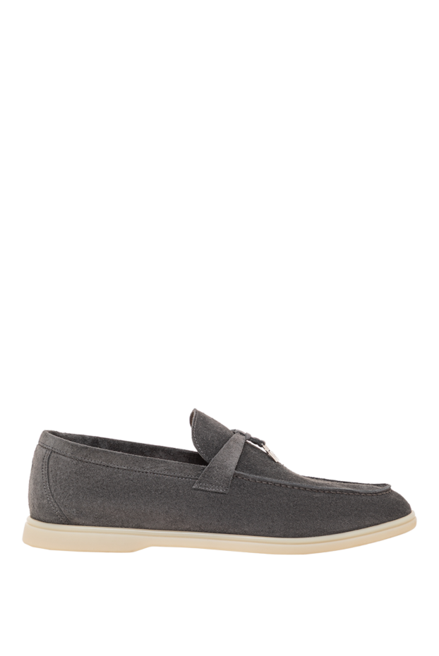 Fleur de Paris dark gray women's loafers made of genuine suede 193656 - photo 1