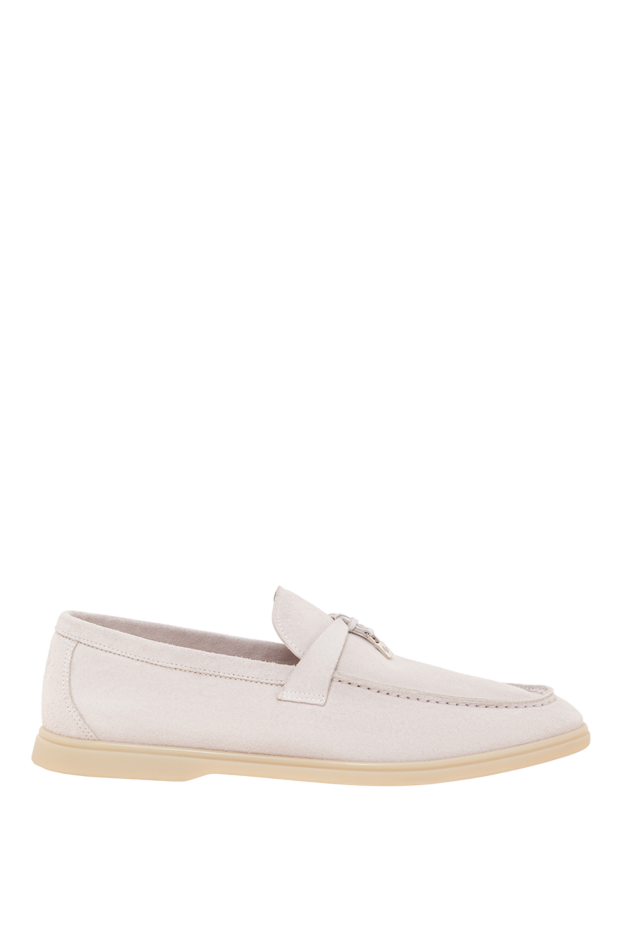 Fleur de Paris women's soft white suede loafers with metal charms 193658 - photo 1