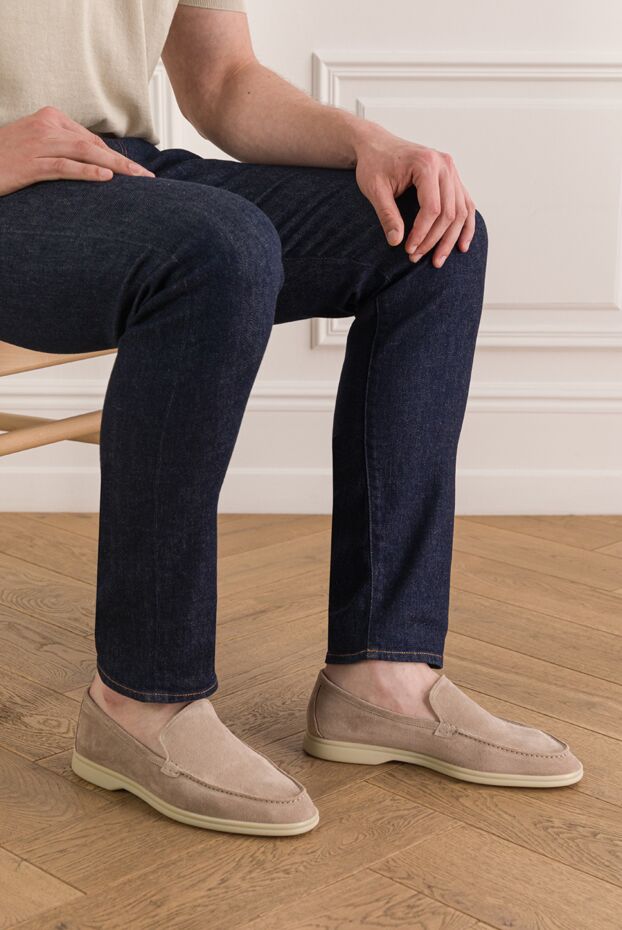 Cesare di Napoli smart casual beige suede loafers 193668 - photo 2