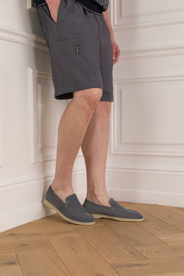 Cesare di Napoli gray men's loafers made of genuine suede with a light flexible sole 193680 - photo 2